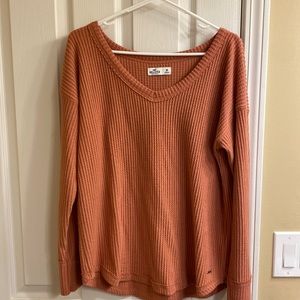 Hollister long sleeve waffle style shirt
